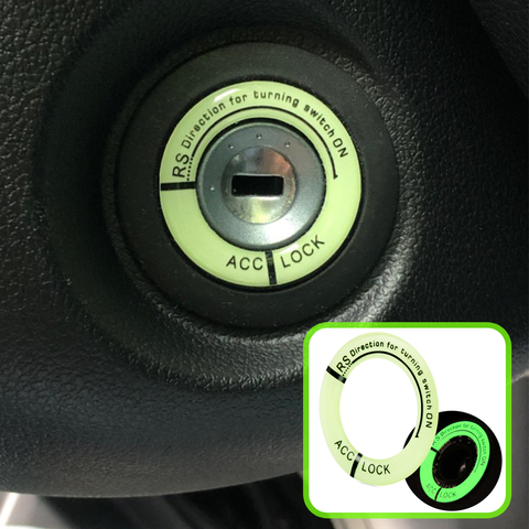 Coche luminoso pegatina de anillo de llave cubierta de interruptor de arranque para peugeot 206, 207, 307, 308, 407, 508 para Mitsubishi asx lancer outlander ► Foto 1/6