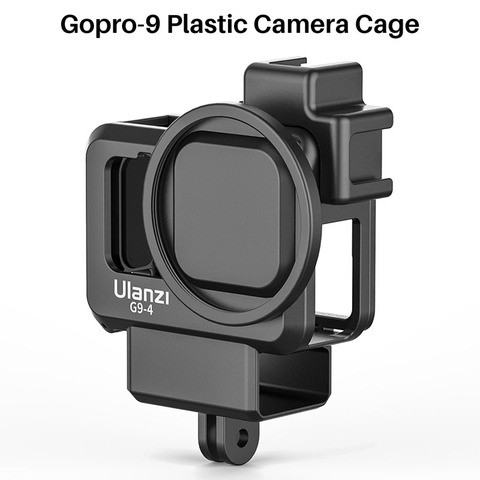 Ulanzi-jaula de plástico G9-4 cámara GoPro 9, funda carcasa negra con micrófono y luz de relleno, accesorios para Vlog ► Foto 1/6