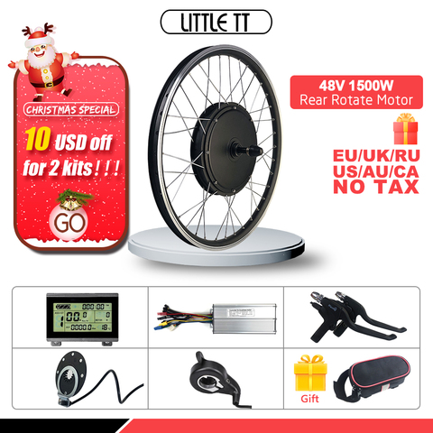 Kit de conversión de bicicleta eléctrica, rueda trasera giratoria de 48V y 1500W con Motor central de 20-29 pulgadas, 700C para Kit de conversión de bicicleta eléctrica ► Foto 1/6