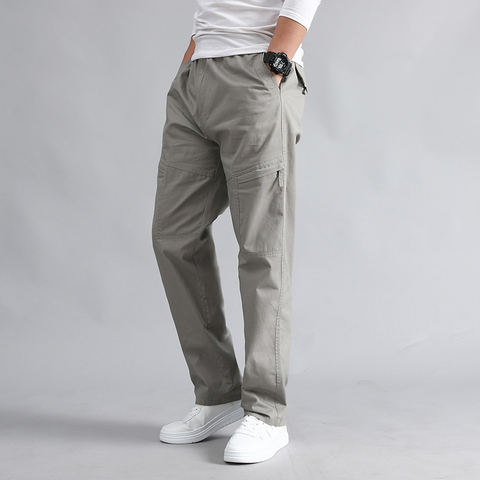 Pantalones largos de algodón para hombre, pantalón informal, holgado, transpirable, a la moda para actividades al aire libre, talla grande 5XL, para verano y otoño ► Foto 1/6