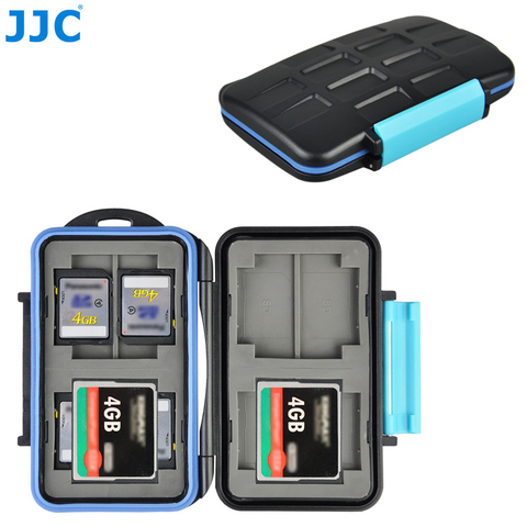 JJC-funda para tarjeta de memoria, organizador de almacenamiento resistente al agua para 4 tarjetas CF 8 SD SDHC SDXC para cámara Canon, Nikon, Sony, Fuji y DSLR ► Foto 1/6