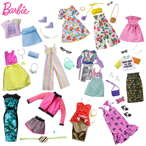 Accesorios originales de Barbie, ropa, atuendo de moda para muñecas de 30cm, ropa de Barbie, juguetes para niñas, accesorios para muñecas, vestido ► Foto 1/6
