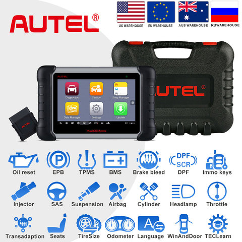 Autel-herramienta de diagnóstico de coche MK808BT, 21 servicios de sistema de diagnóstico SAS/DPF/ODB2 ABS, escáner TPMS, herramienta de programación MK808BT PK DS808 ► Foto 1/6