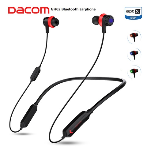 DACOM-auriculares inalámbricos GH02 con Bluetooth, dispositivo de audio estéreo 3D con luz RGB apt-x y micrófono incorporado para juegos móviles, compatible con Xiaomi, Huawei y iPhone ► Foto 1/6