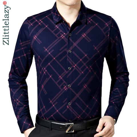 Camisa de manga larga a cuadros para hombre, ropa de negocios, informal, ajustada, 2022 ► Foto 1/6