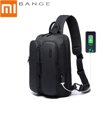 Xiaomi-Bolso cruzado de gran capacidad para hombre, bandolera a la moda con carga USB, para la compra de viaje ► Foto 1/6