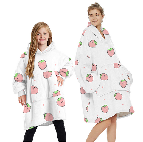 Manta de lana de gran tamaño con estampado de aguacate, mantas con capucha para exteriores, Túnica con capucha suave cálida, bata de baño, sudadera, Jersey, 30% ► Foto 1/6