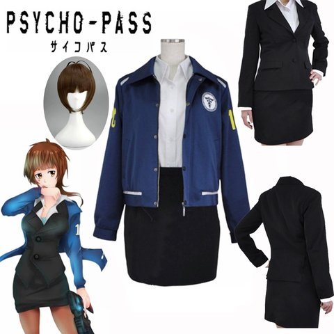 Psicópata pase Akane Tsunemori Seguridad Pública Oficina traje uniforme para Cosplay disfraz psicópata pase fiesta de Halloween vestido de abrigo camisa falda ► Foto 1/6