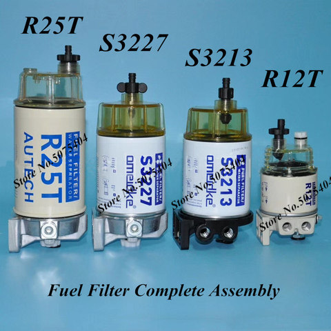 1 Uds. Nuevo filtro de combustible R12T R25T S3213 S3227 separador de combustible/agua Filtro de montaje completo separador marino sustituye al Racor ► Foto 1/5