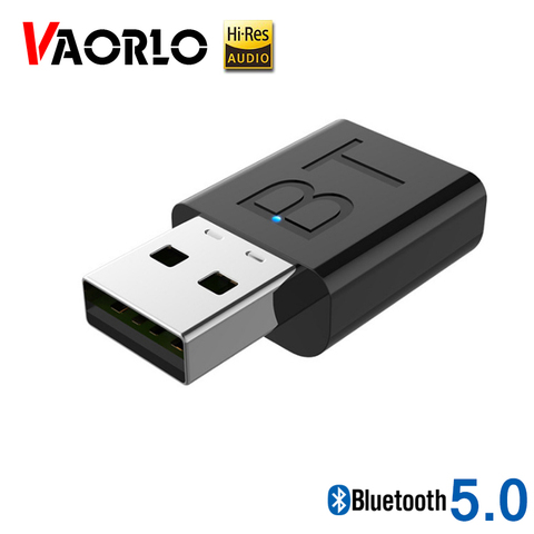 VAORLO Mini USB Bluetooth 5,0 transmisor recibidor estéreo de Audio de 3,5mm AUX Jack para PC TV auriculares casa coche adaptador inalámbrico ► Foto 1/6