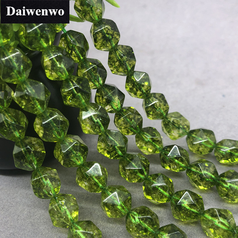 Cuentas de peridoto verde, piedra Natural facetada de 6-10mm, Gema suelta cortada, bricolaje ► Foto 1/6