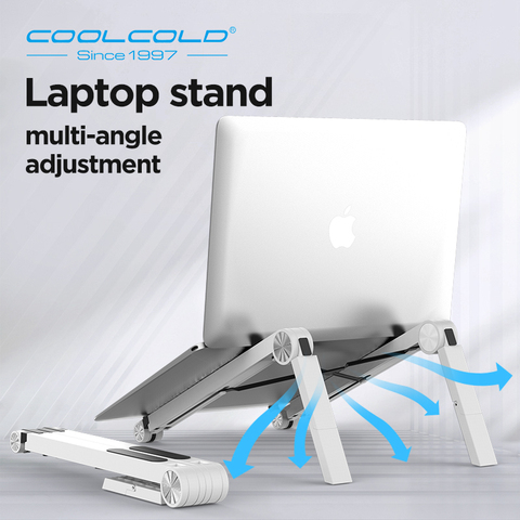 COOLCOLD, soporte de refrigeración para ordenador portátil ligero, soporte Vertical de plástico para ordenador portátil, soporte plegable para tableta, soporte para portátil para MacBook ► Foto 1/6