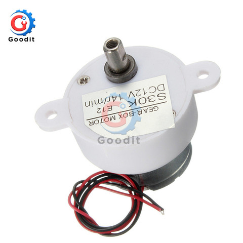 Motor eléctrico sin escobillas DC 12V engranaje de alto par motorreductor S30K Motor de reducción 14RPM 2 cables para ventilador de juguetes electrónicos ► Foto 1/6