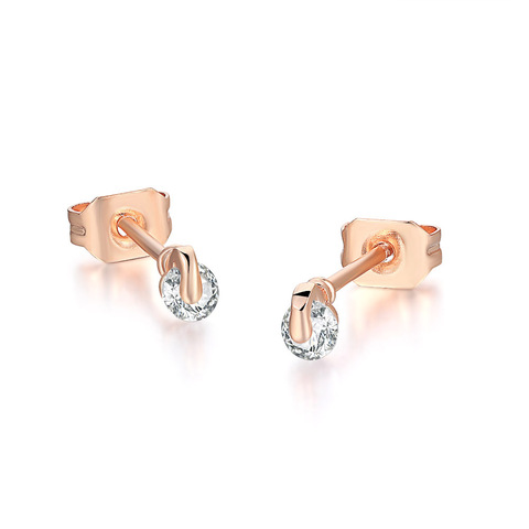 Nuevos pendientes pequeños de cristal ZHOUYANG para mujer pendientes pequeños de Zirconia lindos para niñas joyas de moda de adhesión diaria E181 ► Foto 1/6