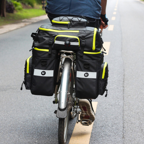 Bolsa de maletero impermeable para bicicleta de montaña, 70L, 3 en 1, estante trasero de doble cara para ciclismo, alforja de asiento trasero, equipaje ► Foto 1/6