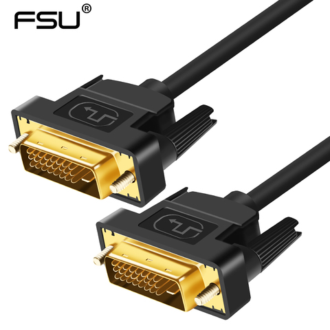FSU-Cable DVI de alta velocidad de 1M, 1,8 M,2M,3M, conector chapado en oro macho a DVI, 1080p, para LCD, DVD, HDTV, XBOX, envío gratis ► Foto 1/6