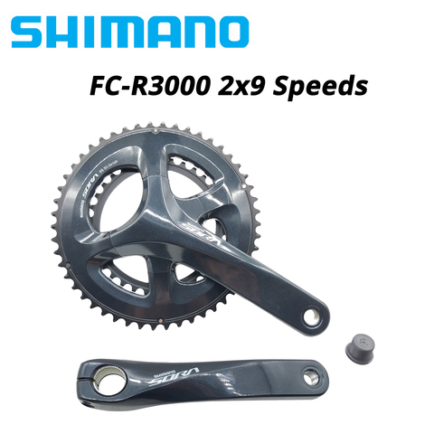 Shimano SORA-bielas FC-R3000 para bicicleta de carretera, 2x8s, 2x9s, manivela delantera para cadena FC R3000, 175mm, 170mm, 50-34T, dos piezas ► Foto 1/5