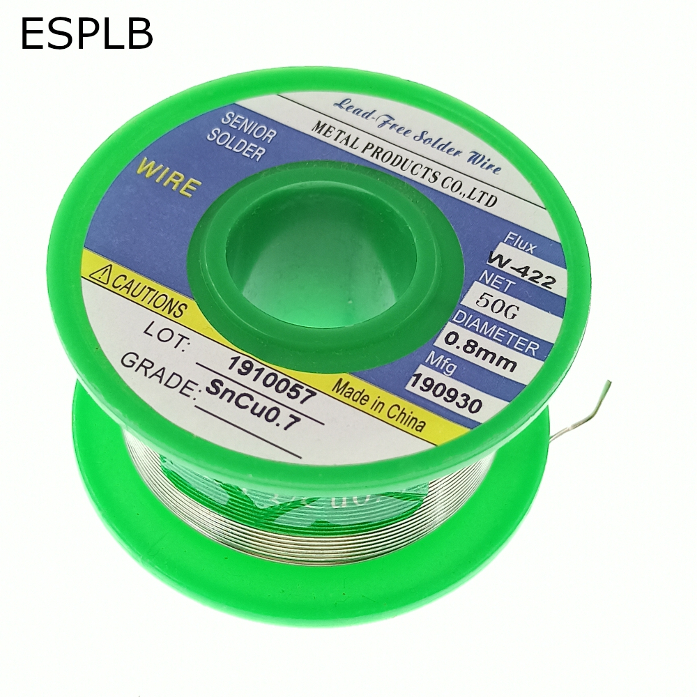 ESPLB/0,8/1,0/1,2/1,5/2,0mm soldadura libre de plomo Alambre de estaño 50G colofonia Core soldadura Sn99.3 Cu0.7 de soldadura de hierro ► Foto 1/6