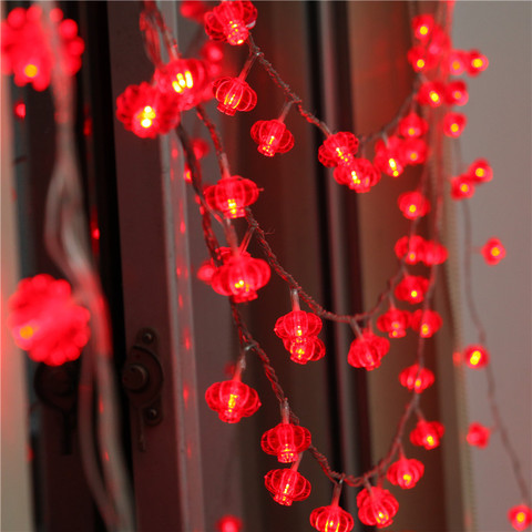 Tira de luces LED con nudo chino, accesorio de 3 metros, con 20 luces rojas, para Festival de Primavera, Navidad, boda, decoraciones de Año Nuevo ► Foto 1/6