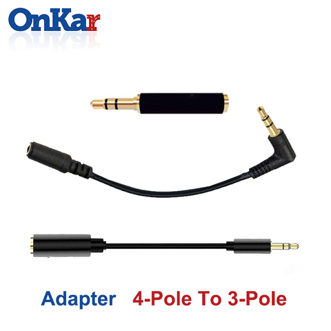 Adaptadores para micrófono ONKAR de 3,5mm, 4 polos a 3 polos, Cable Adaptador convertidor, 3,5mm, adaptador de Audio estéreo TRRS macho a hembra ► Foto 1/6