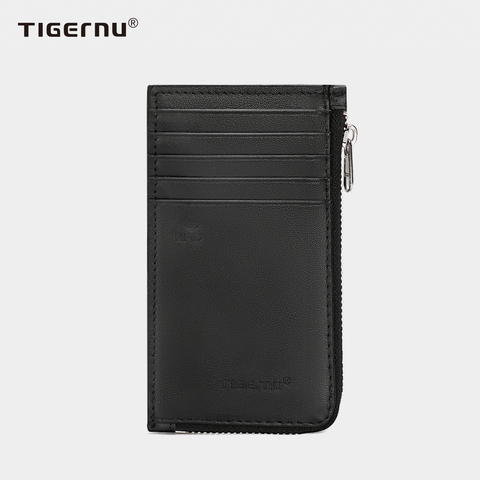 Tigernu-portatarjetas antirrobo RFID para hombre, billetera de cuero genuino con 10 posiciones, monedero pequeño informal ► Foto 1/6