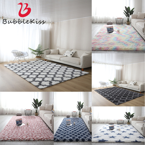 Burbujas Kiss-alfombras de piel suave peluda para sala de estar, alfombras de pelo largo de 4cm para el hogar, decoración de suelo suave de 140x200cm ► Foto 1/6