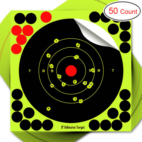 50 Uds ronda objetivo Pasters tiroteo pegatinas 8 pulgadas pegatinas autoadhesivas de tiro y caza objetivo pegatinas Dots arma Rifles ► Foto 1/6