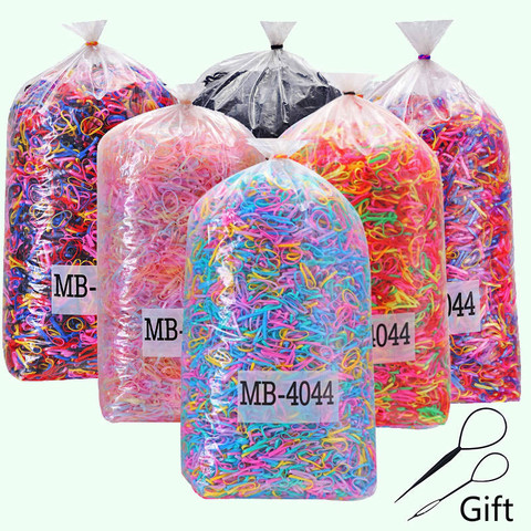 1000 unids/bolsa de Color caramelo de cuerda de pelo nuevo bebé niño TPU pelo soportes de bandas de goma elásticos lazo para niña trenzas pelo accesorios regalo ► Foto 1/6