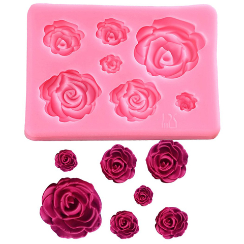 Moldes de silicona para jabón Rosa 3D, para hacer jabón, hechos a mano, no tóxicos, silicona para jabón rosa, molde para bombones, molde para alimentos, 1 Uds. ► Foto 1/6