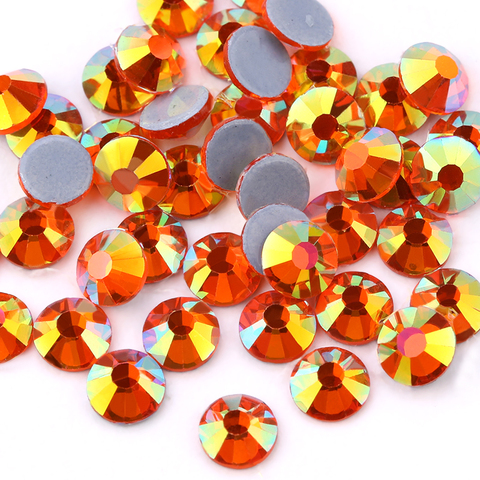 Sun AB-diamantes de imitación para decoración de prendas de vestir, cristal de fijación en caliente, parte trasera plana, planchado ► Foto 1/6