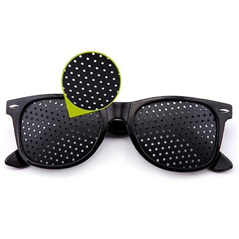 Gafas de ejercicio para el cuidado de la vista, lentes de entrenamiento ciclismo con agujero pequeño, para acampar, color negro ► Foto 1/6