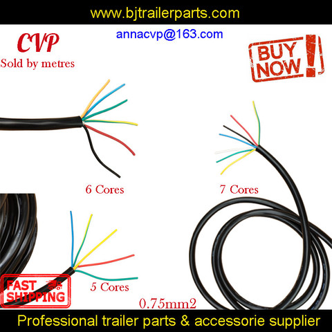 CVP-Cable eléctrico para remolque de camión, accesorio para caravana, color negro, 5, 6, 7 núcleos, 0,75mm, 2 piezas ► Foto 1/6