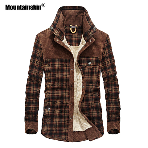 Mountainskin-Chaqueta cálida de lana gruesa para hombre, chaqueta gruesa de ejército para otoño e invierno, ropa ajustada para hombre, ropa de marca SA831 ► Foto 1/6