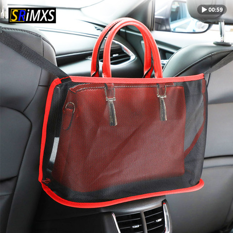 Soporte de bolsillo de red para coche, organizador Universal multifunción para coche, almacenamiento de espacio de asiento, accesorios interiores de bolsillo de malla ► Foto 1/6