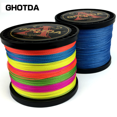 GHOTDA-Alambre de pesca trenzado, multifilamento, hilo de pescar súper fuerte Multicolor, 300M, 500M, 1000M, 8 hebras, 4 hebras, 10-80LB ► Foto 1/6