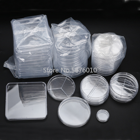 10 unids/pack todos los tamaños de laboratorio estéril desechable de plástico de platos de Petri cultura placas bacterianas de levadura ► Foto 1/6