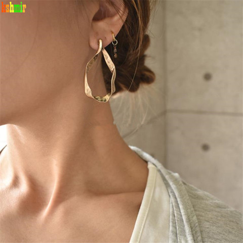 Kshmir-pendientes de Metal para mujer, aretes minimalistas, irregulares, joyería de moda, joyería Popular al por mayor, geométricos A1290, 2022 ► Foto 1/6