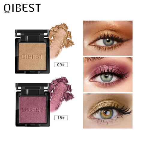 QIBEST-paleta de sombra de ojos, 24 colores, maquillaje, Brillo alto, pigmento, paleta de sombra de ojos individual, cosmética de larga duración, TSLM1 ► Foto 1/6