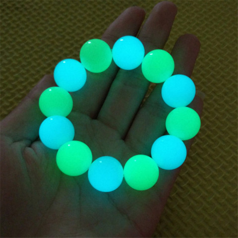 Pulseras de cuentas luminosas únicas para hombre, joyería de luz nocturna de perlas de piedra fluorescente, brazalete que brilla en la oscuridad para Pulsera de mujer, regalo ► Foto 1/6