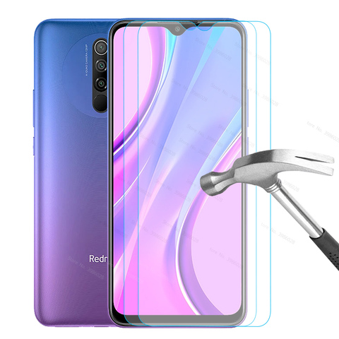 Funda protectora de cristal para xiaomi redmi 9, protector de vidrio templado de 6,53 