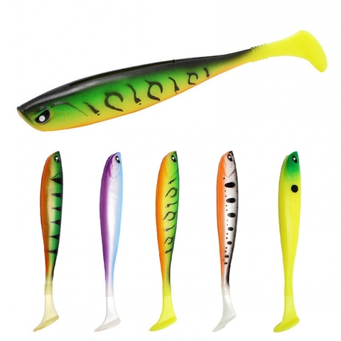 1 Uds Jigging Wobblers señuelo de pesca 130mm 10g shad T-cola cebo blando Aritificial de silicona señuelos bajo aparejo de pesca de Lucio ► Foto 1/6