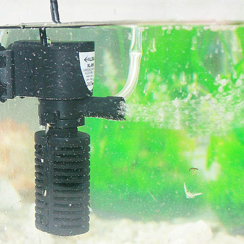 Mini bomba de filtro de Acuario, 3W, 3 en 1, esponja filtrante + flujo de agua + AUMENTO DE AIRE, oxígeno, sumergible, purificador de agua ► Foto 1/6