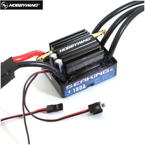 Hobbywing-controlador de velocidad para barco de carreras, controlador de velocidad Lipo sin escobillas, 6V BEC, para barco de carreras de control remoto, impermeable, 30A/60A/90A/120A/180A, 2-6S ► Foto 1/6