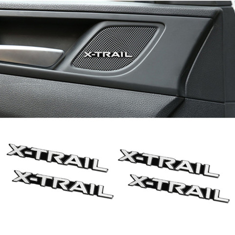 4 Uds 3D de aluminio emblema insignia pegatina para Nissan X-TRAIL XTRAIL de T30 T31 T32 2013-2022 accesorios de audio de coche decorar ► Foto 1/5