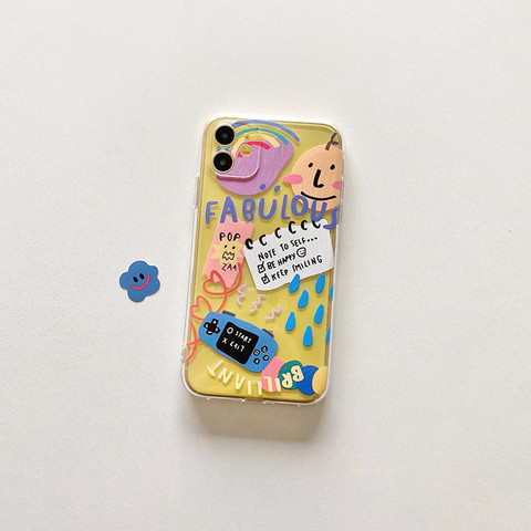 Funda trasera de TPU suave para iPhone, carcasa Coreana de iPhone 12 11 Pro Max XS X XR XS Max 7 8 Plus SE2022 ► Foto 1/1