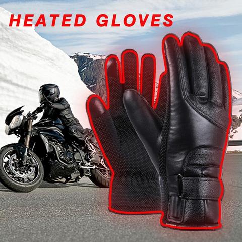 Guantes Térmicos eléctricos para motocicleta para hombre y mujer, con ajuste de temperatura, para ciclismo, esquí, calefacción, alimentados por USB ► Foto 1/6