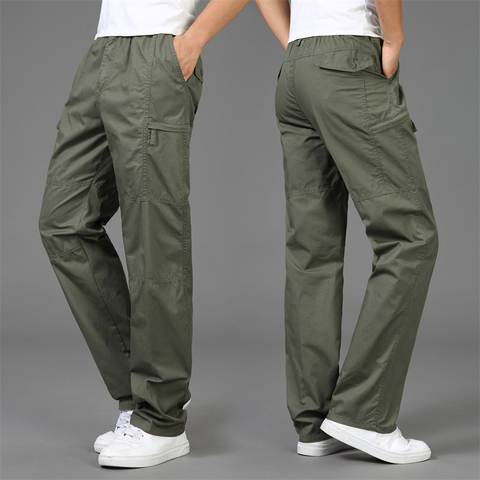 Moda Otoño 2022, pantalones para hombre, pantalones casuales largos de algodón, Pantalones rectos para hombre de talla grande 5XL, pantalones holgados cómodos para hombre ► Foto 1/5