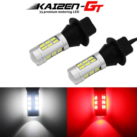 Dual-Color blanco y rojo 7440 W21W T20 coche LED T25 3156 bombillas 1156 P21W 7506 para luz de retroceso de marcha atrás y la luz antiniebla trasera/4th de la luz de freno ► Foto 1/6