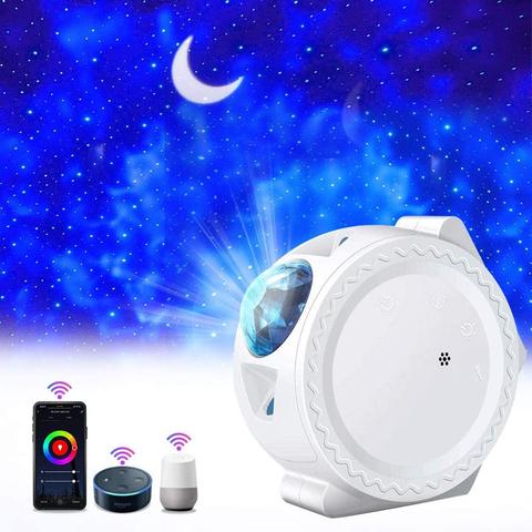 Proyector de cielo estrellado para niños, lámpara LED de luz nocturna con control de voz y música, wifi, inteligente, para regalo ► Foto 1/6