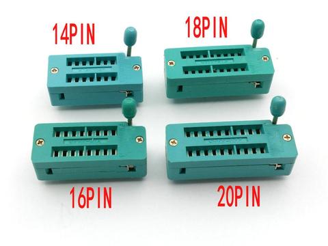 Zócalo ZIF de 14 pines, 16 pines, 18 pines, 20 pines para DIL ICs Textool, prueba de inmersión amplia de inserción cero, 2 uds. ► Foto 1/6